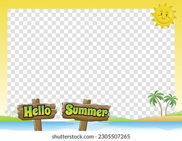 Frame Background design of Hello Summer Holiday
