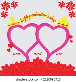 Rahmen-Hintergrunddesign-Illustration für zwei Gesichter. sehr geeignet für den Ausdruck am Valentinstag.
