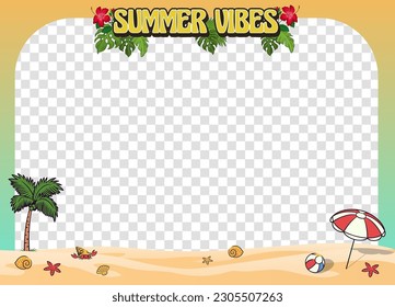 frame background design of Summer beach vibes