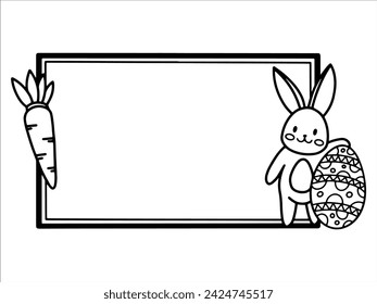 Frame Background Easter Egg and Bunny