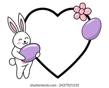 Frame Background Easter Egg and Bunny