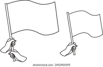 Frame background of hand-distributed flyers and hand-held signs