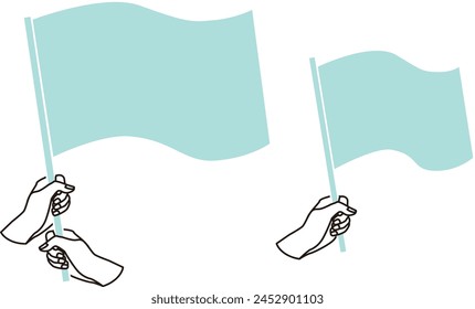 Frame background of hand-distributed flyers and hand-held signs