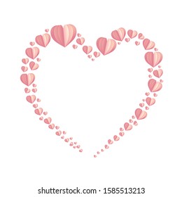 frame background of heart ornaments