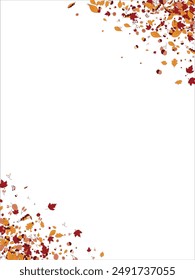 frame Background material designed with autumn leaves, branches, berries, fruits, mushroom. Vector illustration