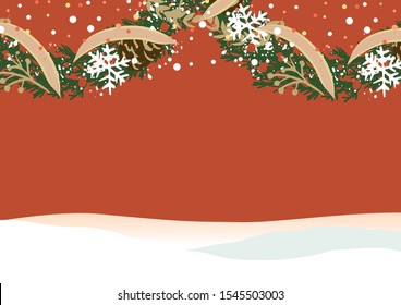A frame background material illustration of a Christmas image.