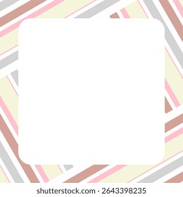 A frame background with a pattern of diagonal stripes in pastel colors, including shades of pink, cream, light yellow, and light grey.