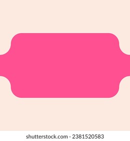 Frame and background in pink and beige pastel colors. Blank clean vector template.
