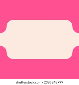 Frame and background in pink and beige pastel colors. Blank clean vector template.