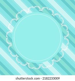 Frame background with plants and leaves on color background