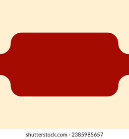 Frame and background in red and beige yellow colors. Blank clean vector template.