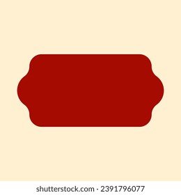 Frame and background in red and beige yellow colors. Blank clean vector template.