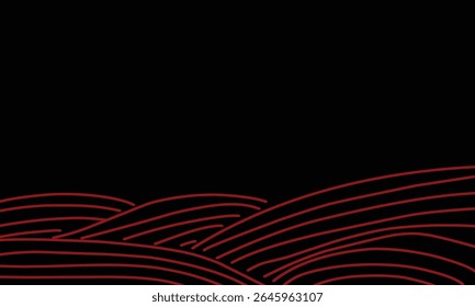 Frame background with red lines waves.eps