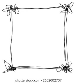 Frame background with simple line doodle sketch.eps