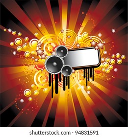 Frame and background with sound items and other decoration graphics