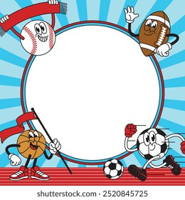 Plano de Fundo do Quadro com Caractere de Esporte