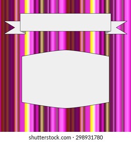 Frame with a background of stripes in pink. Vector illustration