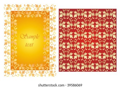 The frame and background with vegetative ornament