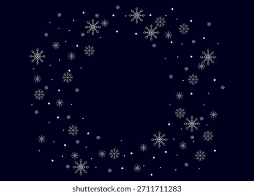 Frame or background of white snowflakes. Falling snow. Christmas, tradition and celebration concept. 