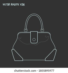 Elemento de línea de icono de la bolsa de cuadros. Ilustración vectorial de la línea de icono de bolso de marco aislada en fondo limpio para el diseño del logotipo de la aplicación móvil web.