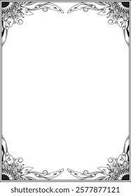 a frame with Balinese style ornaments on each corner