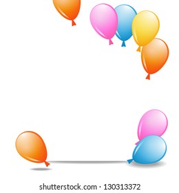 a frame with balloons