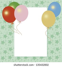 frame with balloons (gift card)