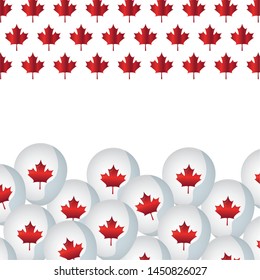 frame of balloons helium with maple leafs canada