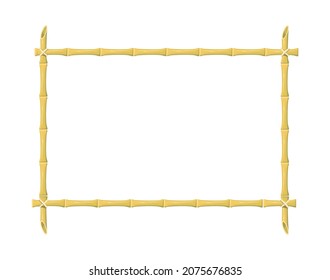 Frame bamboo nature. Yellow decorated borders vector object isolated on white background