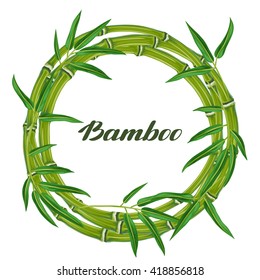 Frame with bamboo plants and leaves. Design for cards, flayers, brochures, advertising booklets.