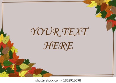 Frame, banner with autumn leaves in the corners