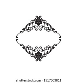 Frame baroque ornament for logo design