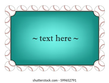frame with baseball balls on a white background. Vector illustration