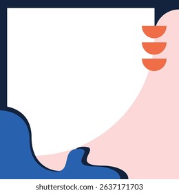 Frame bauhaus colorful flat design template