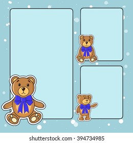Frame with bears in the vector in EPS