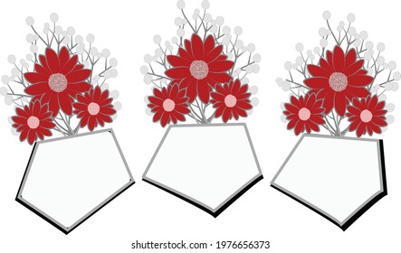 Frame with beautiful flawers. Vector botanical illustration.