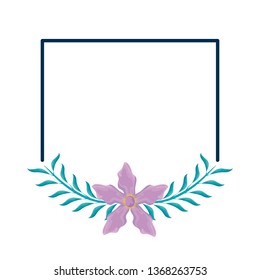 frame with beautiful flower and leafs