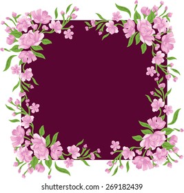 Frame with beautiful flowers.