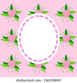 frame of beautiful flowers, vector graphics beautiful flowers.