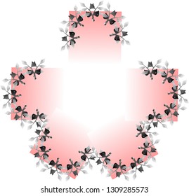 frame of beautiful pink cards