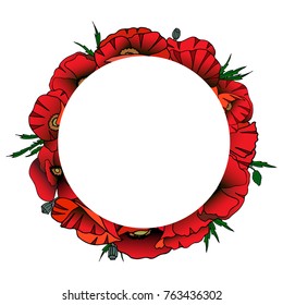a frame of beautiful poppies
