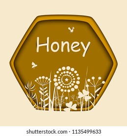Frame with bees and flowers