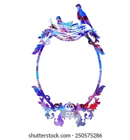 frame and birds