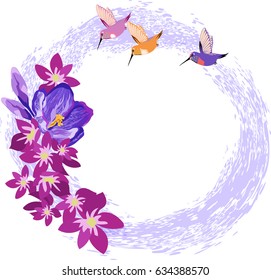 frame with birds and flowers