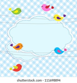 Frame with birds on wires