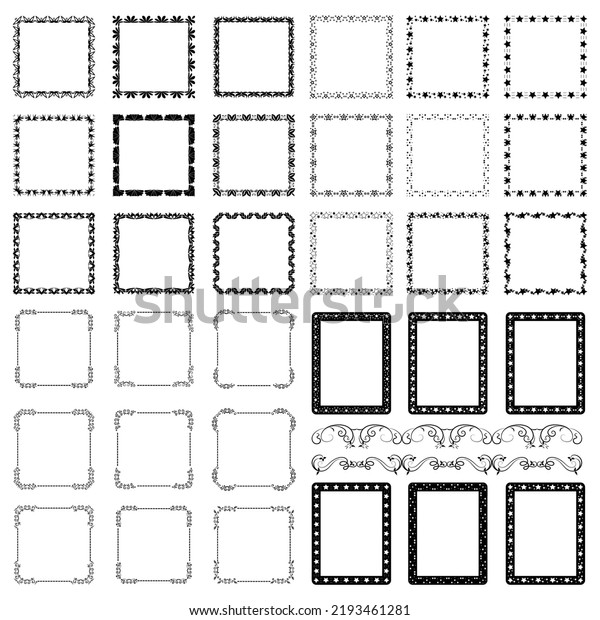 Frame Black Color Design Vector Set Stock Vector (Royalty Free ...