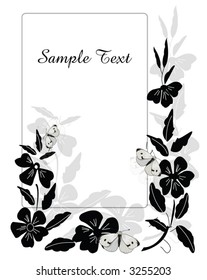 Frame with black flowers