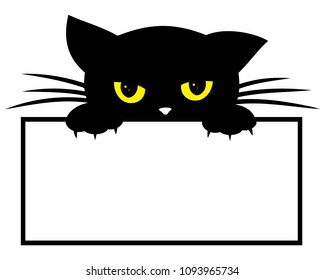 Frame with black kitten. 