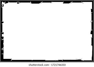 Frame black on white background in grunge style