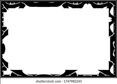 Frame black on white background in grunge style